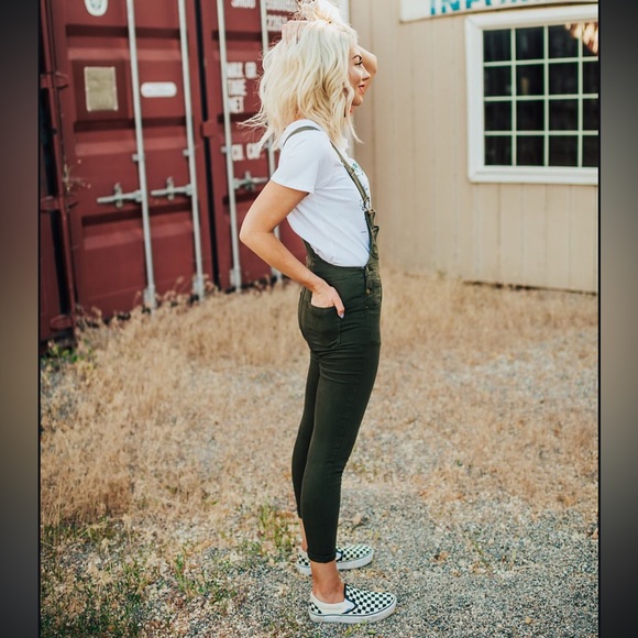 Dressed in Lala City Girl Green Overalls - Picture 7 of 9